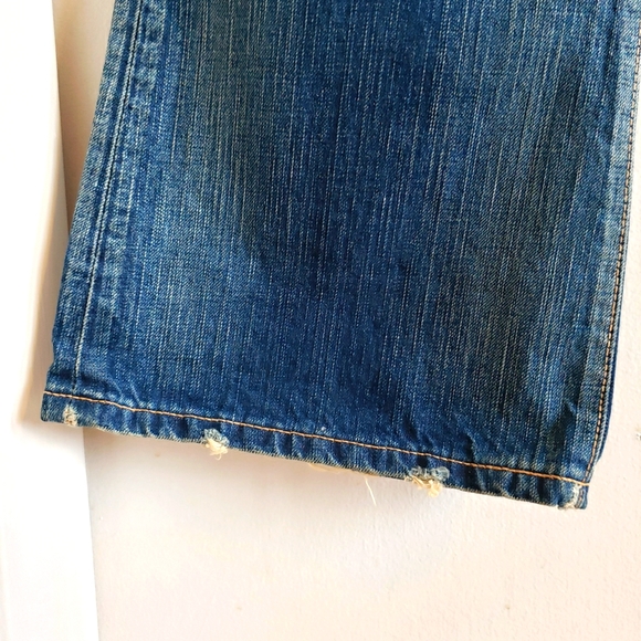 Edwin Vintage Flares Made in Japan Distressed Women NWOT Boho Gypsy Luxury - Picture 9 of 16